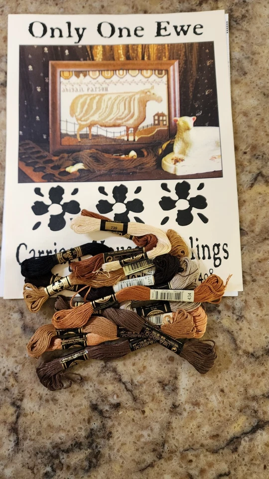 Carriage House Samplings Only One Ewe Sheep Cross Stitch + Floss - Image 2 of 3