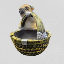 CUTE PUG ASHTRAY - CUTE PUG WITH BASKET ASHTRAY - ANIMAL ASHTRAY - CERAMIC