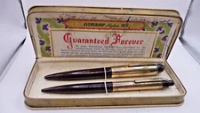 Eversharp Vintage Skyline  Gold Cap Fountain Pen Set--restored--fine-works
