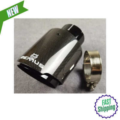 High Quality 1 Pc Remus Glossy Black Real Carbon Exhaust Tip 304 Stainless Steel