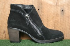 TAOS 'Billie' Black Suede Ankle Boots w/2.75" Block Heel EUR 36 US 5-5.5