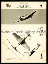 WWII Aircraft ID Poster, Nakajima B5N (Type 97), Art Print on 11x14" 09214