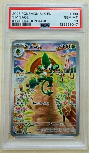 2025 POKEMON BLK EN-BLACK BOLT ILLUSTRATION RARE #090 SIMISAGE PSA 10 [POP 71]