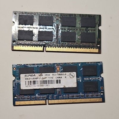 ELIPDA 4GB (2X 2GB) 2Rx8 PC3-10600S  Laptop  RAM Memory EBJ21UE8BFU0-DJ-F TESTED