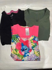 Disney, Cherokee Infinity, Beyond Scrubs Women's Scrub Tops S M Pink Green Black