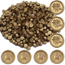 Antique Gold Wax Seal Beads, 400Pcs Sealing Wax Beads, Octagon Wax Sealing Beads
