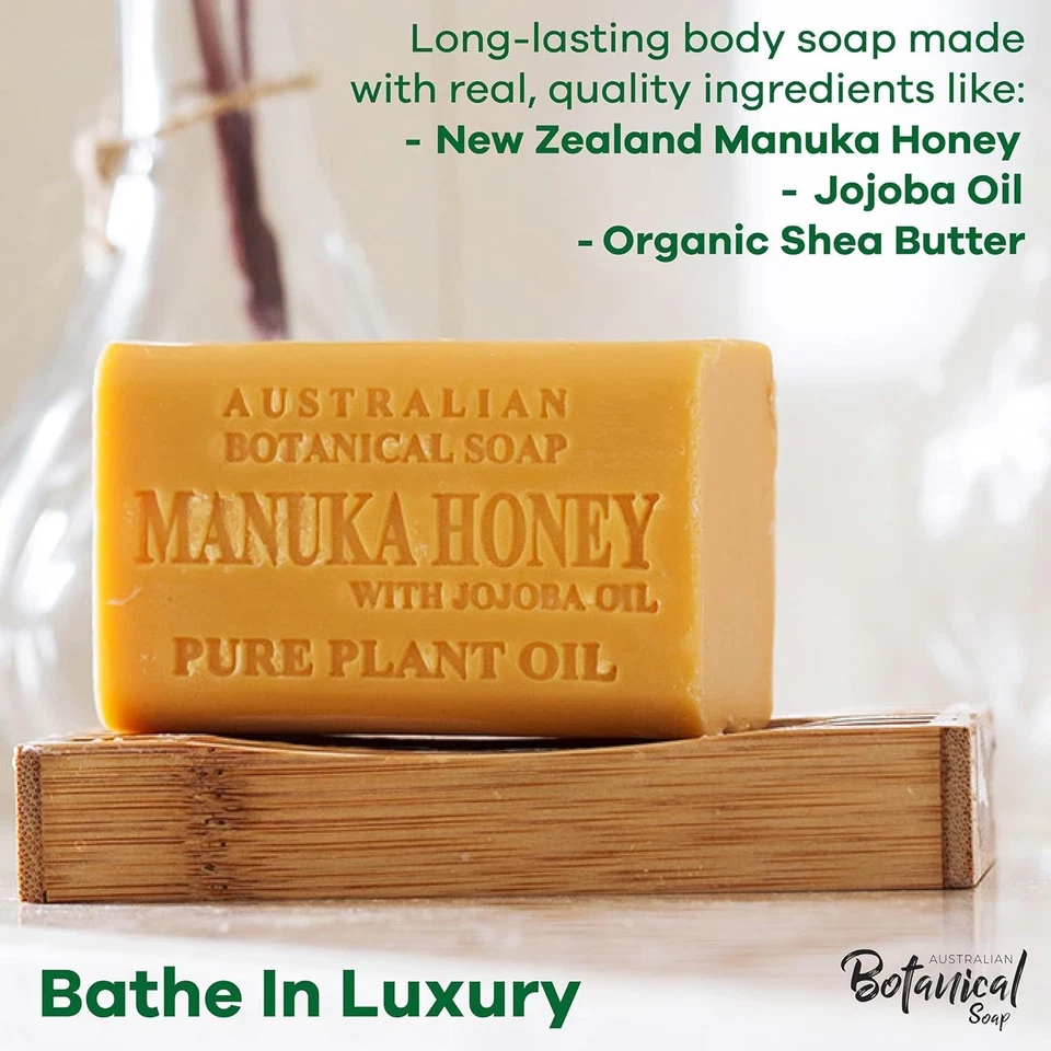 Luxury 6.6 OZ Manuka Honey Soap Bars with Jojoba Oil - Perfect for Daily Use - Image 4 of 4