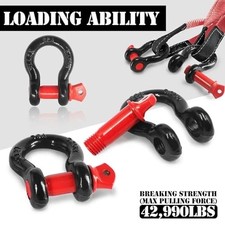  4 Pack Shackles, 5/8" D Ring Shackle, 19.5 Ton 42,990 lbs , 3/4" Pin, NEW