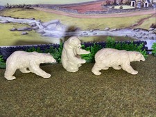 Vintage Britains Plastic Zoo animal Set Of 3x Polar Bear