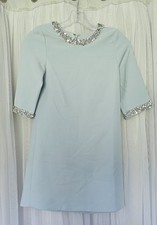 Mac Duggal 20696 Girls Embellished Light Blue Shift Dress Size Kids 12