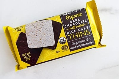 Trader Joe's 3.42 oz Organic DARK CHOCOLATE Half-Coated RICE CAKE THINS BB 10/26