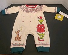 Dr Suess Grinch Sleeper Christmas 0/3 M Doll Baby Toddler Clothes New With Tags