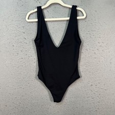 Babaton Womens Size XS Black V-Neck Bodysuit Nylon Blend