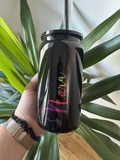 Personalised 16oz Tumbler with Straw Custom Name Cup Reusable Cold Drink Gift