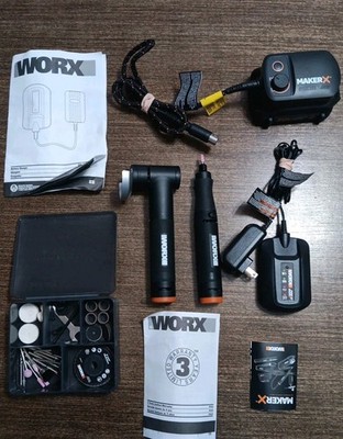WORX MAKERX COMBO. ROTARY TOOL, ANGLE GRINDER, 20 VOLT LITHIUM BATTERY + CHARGER