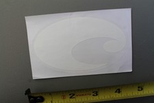 Costa Del Mar Sunglasses Clear White Wave Logo Surf V3A Vintage Surfing STICKER