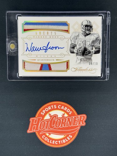 2014 Panini Flawless Greats Game Used Patch Auto Gold /10 Warren Moon