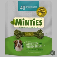 VetIQ Minties Dental Treats - Medium/Large 32oz (40Bones)