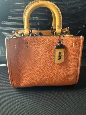 COACH Rogue 17 Leather C5472 Brown Camel Orange 2way Tote Shoulder