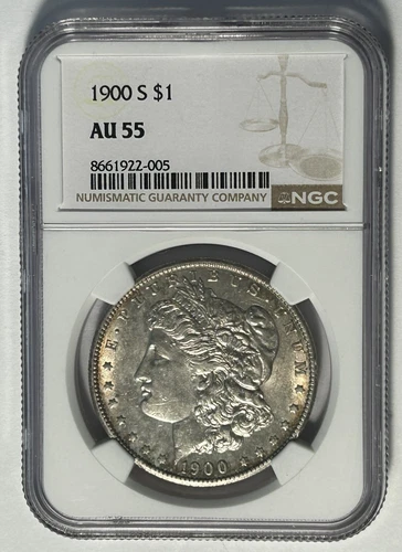 1900  S  MORGAN DOLLAR NGC AU 55