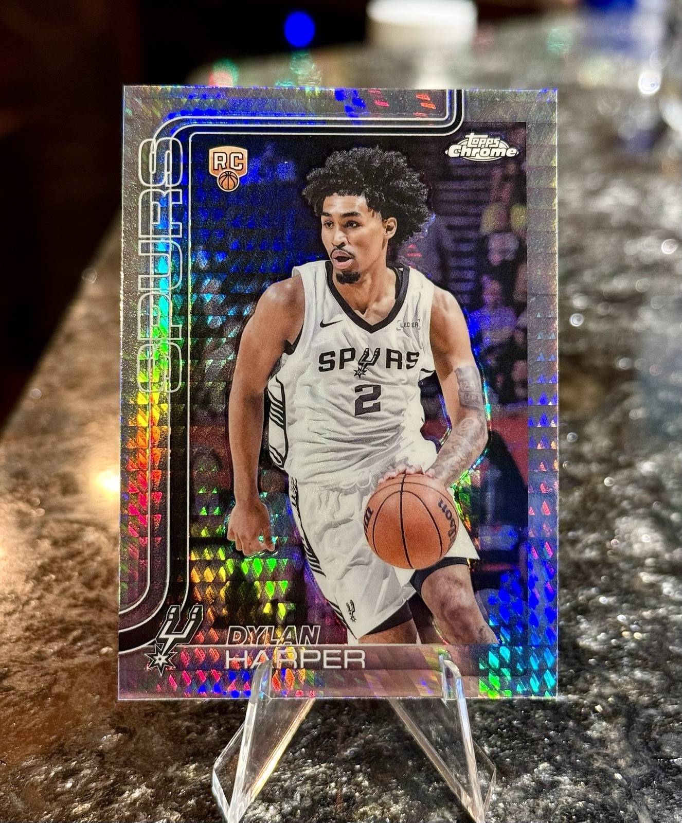 2025-26 Topps Chrome DYLAN HARPER RC Spurs Rookie PRISM SP Refractor #252