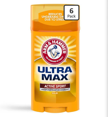 Arm & Hammer Ultra Max Active Sport Antiperspirant Deodorant Stick 6x2.6 oz