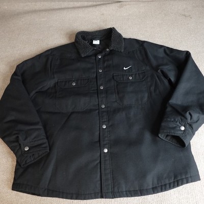 Nike SB Jacket XL Black Snap Front Padded Skate Sherpa Collar DQ6328