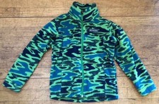 COLUMBIA BLUE/BLACK/GREEN CAMO FLEECE FULL ZIP JACKET BOYS SIZE X SMALL/ 6-7