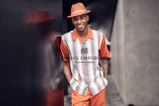 NEW Mens Montique 2PC Summer Walking Set Leisure Suit Regular Fit 2513 Orange US