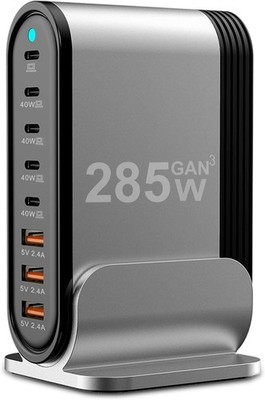 USB C Fast Charger : Charging Station : 285W-8 Port Desktop Multiple...