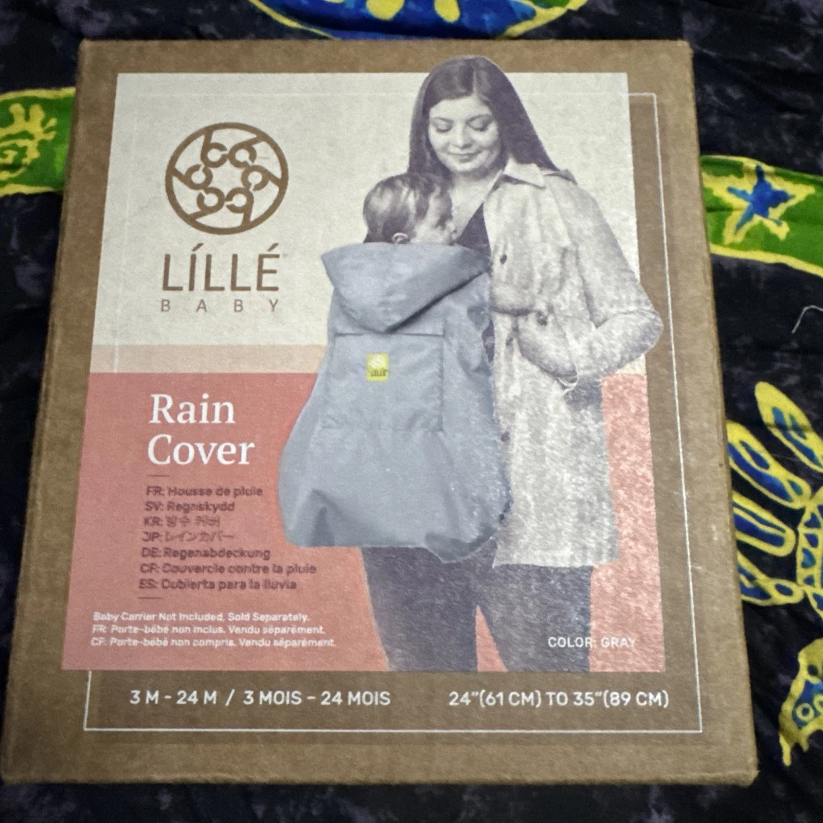 LÍLLÉbaby Rain Cover Waterproof Carrier Cover Baby Carrier Cover New In Box Gray