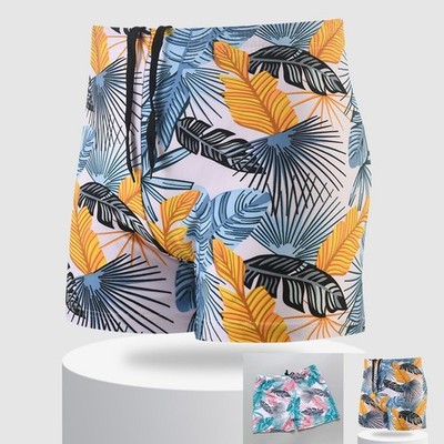 Badehose Herren Strandshorts schnelltrocknend atmungsaktiv Stoff bedrucktes Design