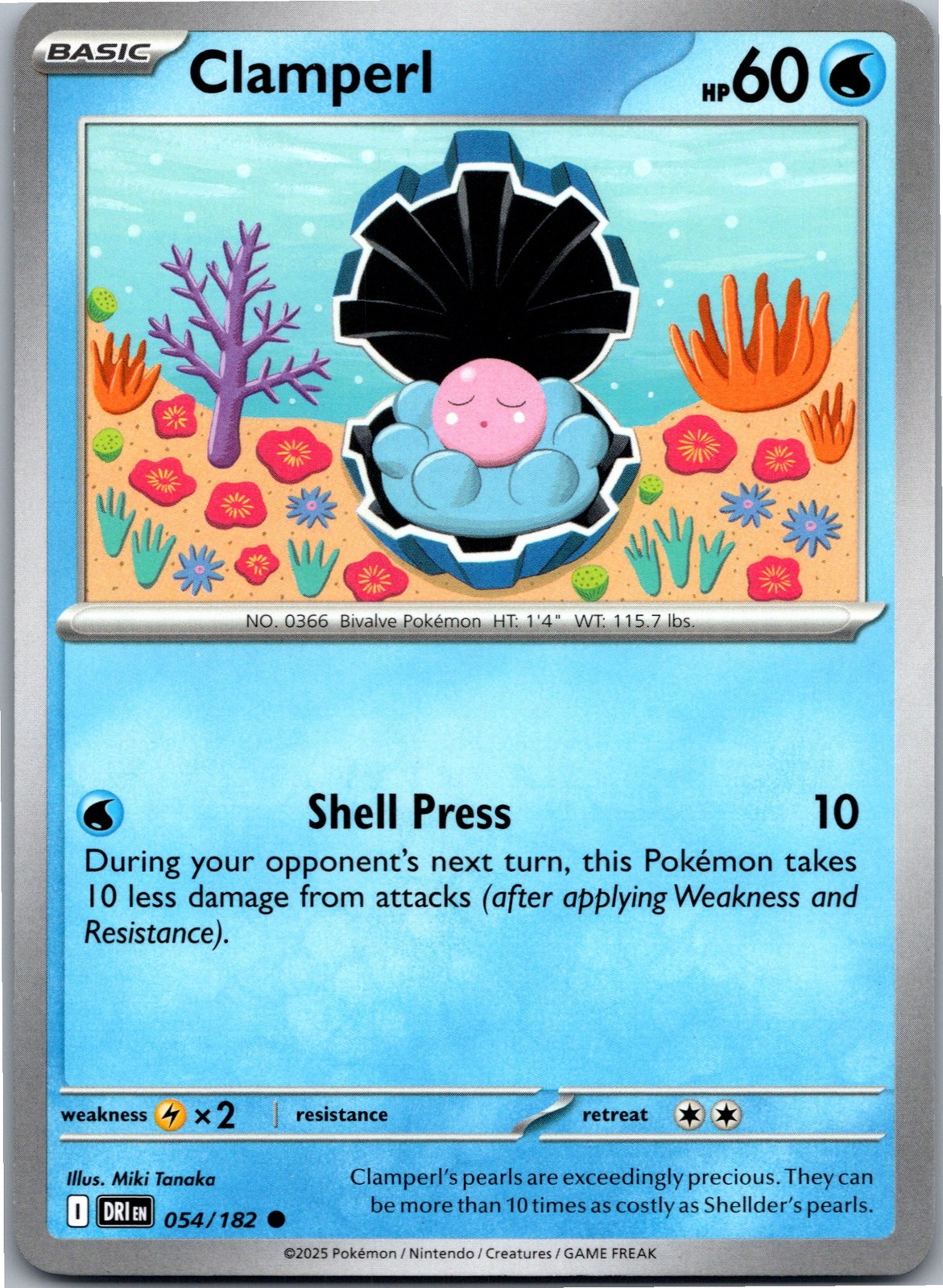 Clamperl Common SV10: Destined Rivals 054/182 Near Mint