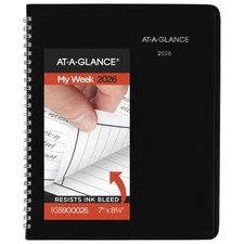 2026 Planner, Weekly, 7" x 8-3/4", Medium, Column-Style, DayMinder, Black (G5...