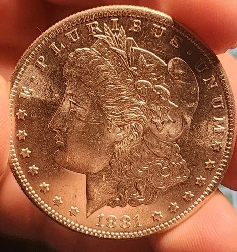 1881 S PL/ Semi PL Morgan Silver Dollar BU