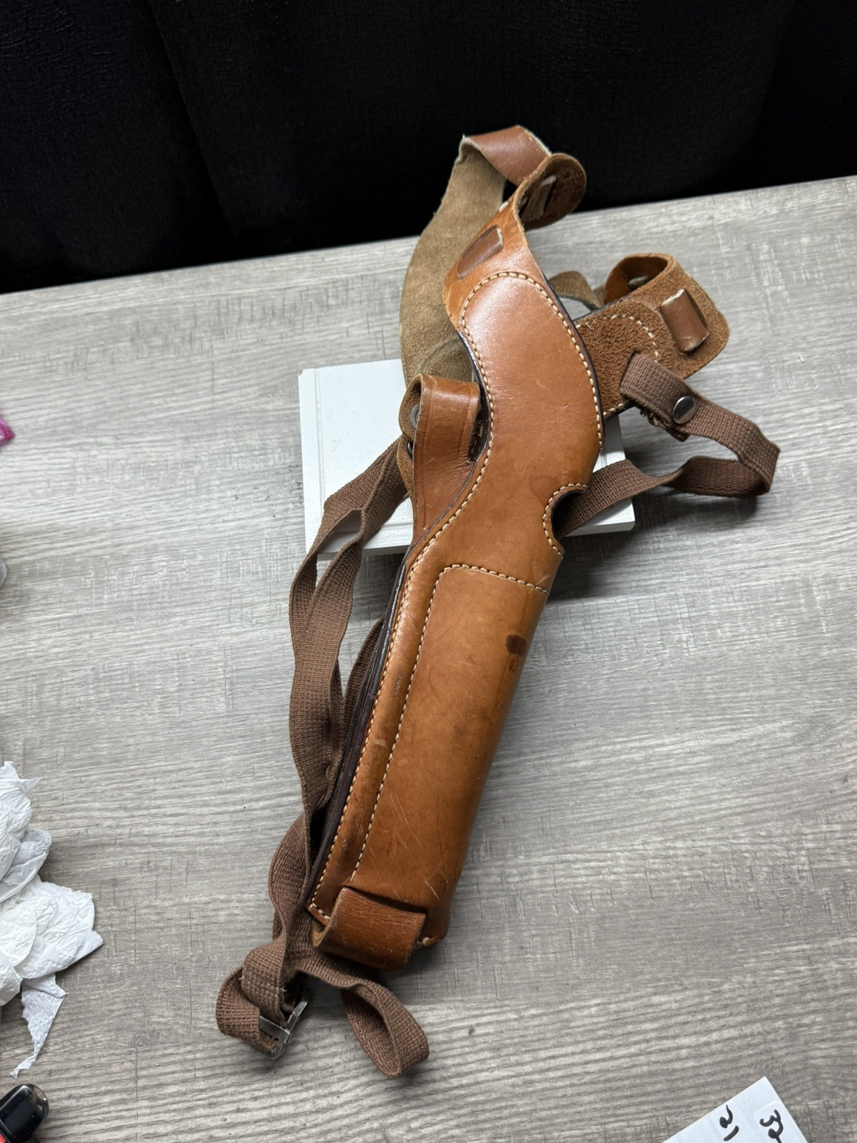 Bianchi Brown Leather X2000 Phantom .45 Auto Vertical Carry Shoulder Holster RH
