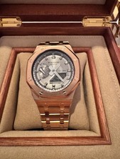 Casio GA2100 “Casioak” Gold Tone Stainless Steel Strap with Rainbow Hour Markers