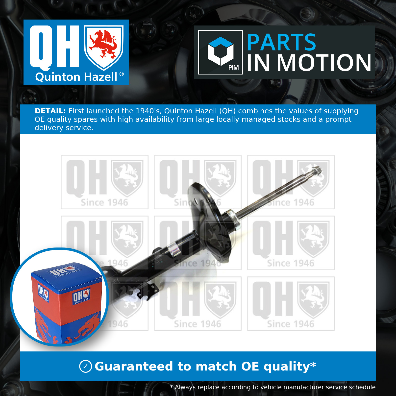 Shock Absorber (Single Handed) Front Right QAG181368 Quinton Hazell 4851042060