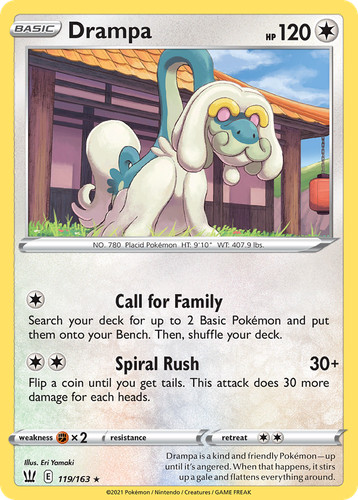 Drampa 119/163 Battle Styles Rare Pokemon NM/M