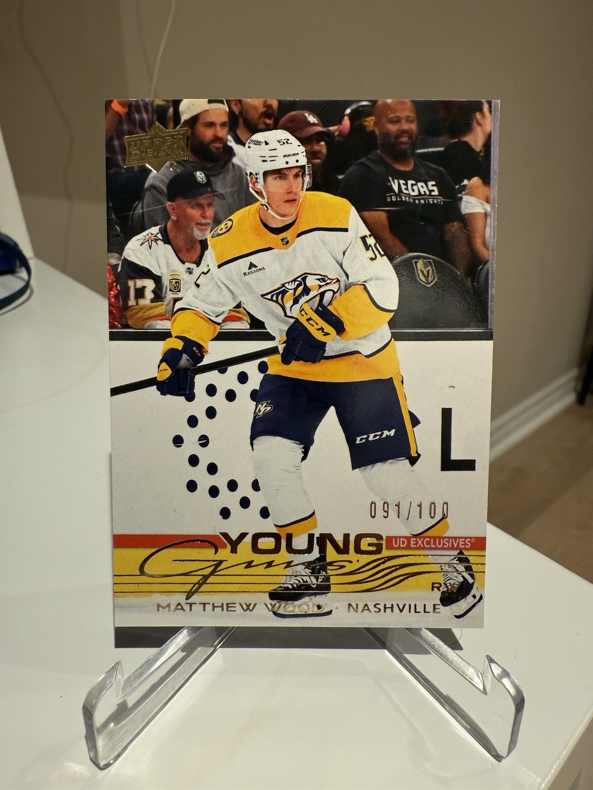 Matthew Wood EXCLUSIVES /100 SSP 2025-26 Upper Deck Series 1 Young Guns #228 RC