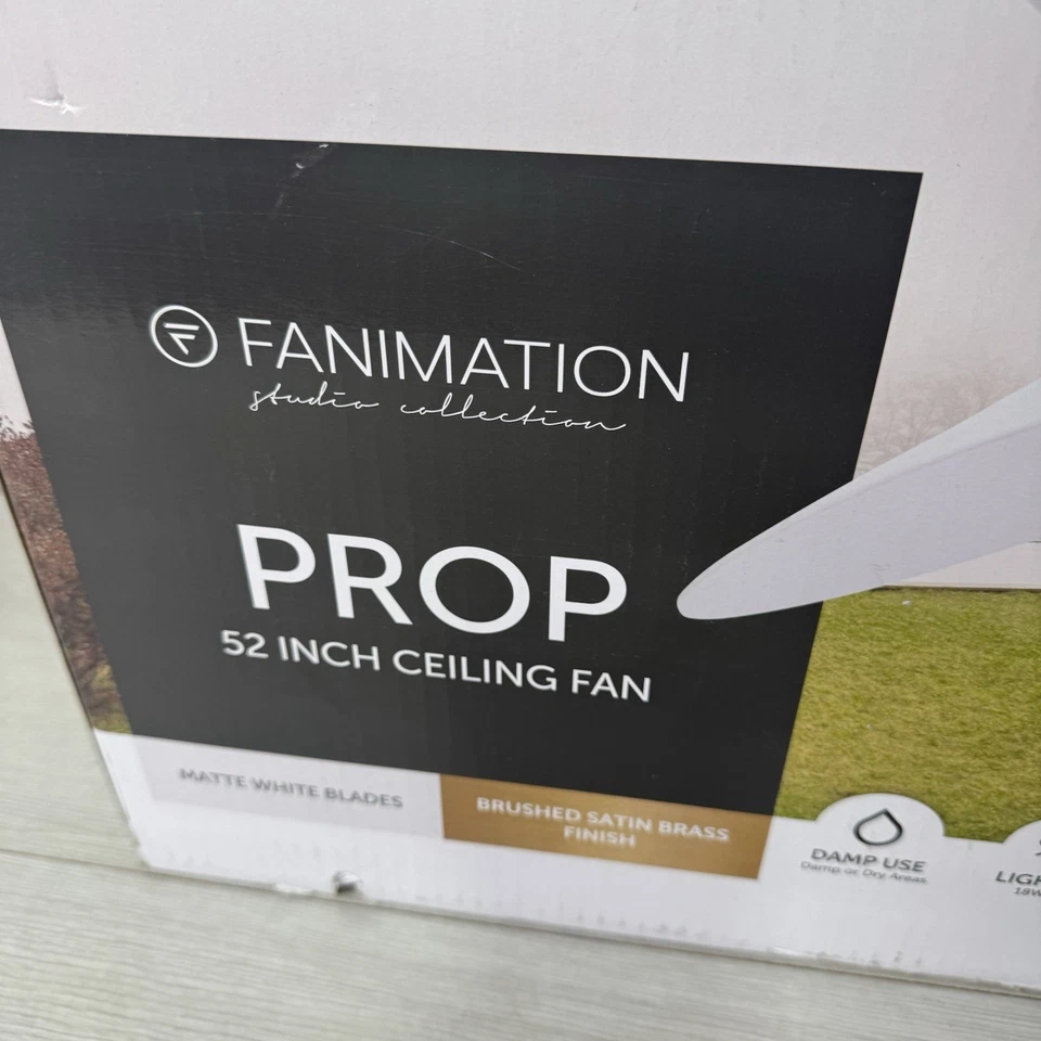 Fanimation Studio Collection Prop 52-in Brushed Satin Brass White Blade 5194383 - Image 2 of 4