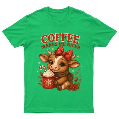Kaffee macht mich schöner T-Shirt Unisex Geschenk Retro lustig Damen Vintage Herren
