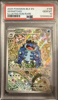 Seismitoad #105/086 - 2025 Pokemon SV: Black Bolt - GEM Mint PSA
