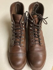 Red Wing Shoes Iron Ranger Size 8 Men's Leather Boot - Brown