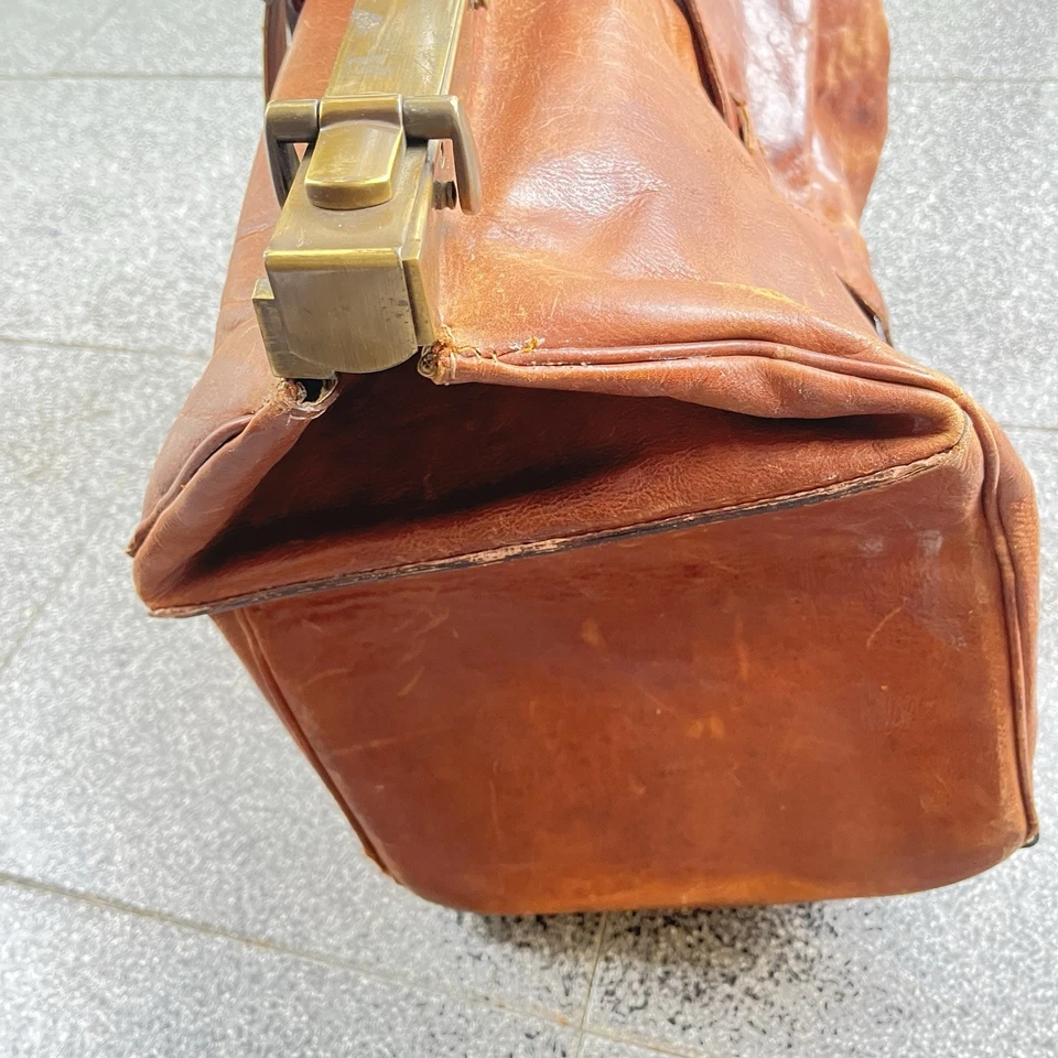 -The Bridge- Original Vintage Echt Leder Reise Schulter Tasche Weekender Duffle - Bild 3 von 4