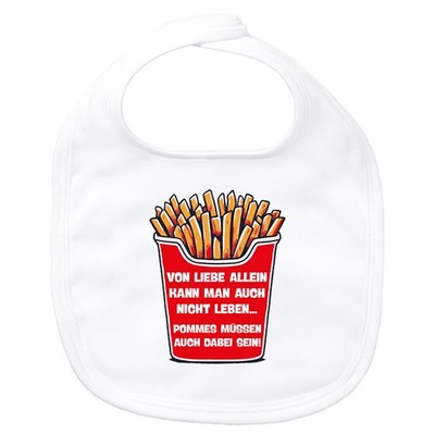 Baby Lätzchen Liebe allein nicht Pommes dabei Geschenkidee Liebe allein nicht Ge