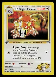 Lt. Surge's Raticate 51/132 Gym Heroes 1st Edition Uncommon