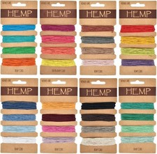 32 Colors 160 Yards Hemp Cord String for Jewelry Making, Multi-Color Flax String