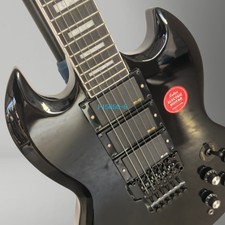Pure Black Solid Electric Guitar Mahogany Body Neck HHH Pickup Nickel Part