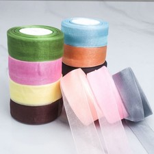 50 Yards 38mm 1-1/2" Sheer Organza Ribbon Gift Bow Wedding Craft